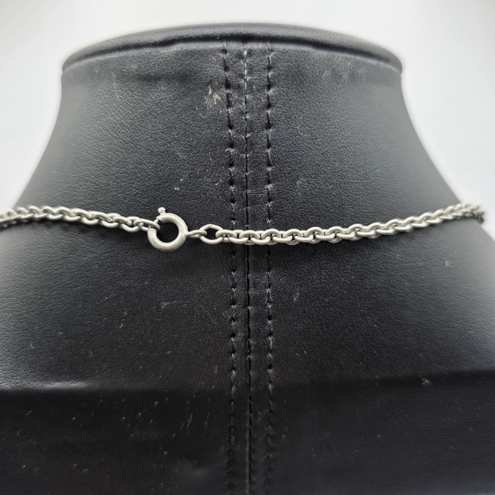 Vintage Towle Pewter Celtic Swirl Silver Tone Chain Pendant Necklace 36" Signed - Picture 6 of 9
